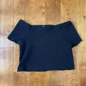 Black Smocked Top